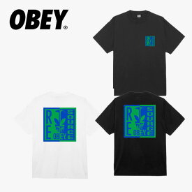 OBEY オベイ OBEY RE SOURCE 166913736 オベイリソース トップス 半袖 Tシャツ 春夏 グラフィック バックプリント 白 ホワイト 黒 ブラック クルーネック シンプル コットン 綿 2024春夏 メンズ ストリート カジュアル ショートスリーブ 正規取扱店