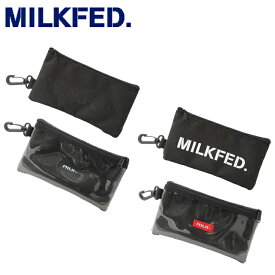 MILKFED. CLEAR POCKET POUCH 103222054010 クリア ポケット ポーチ 透明 モバイルポーチ スマホ対応 シンプル フック付き ポケット レディース ミルクフェド 正規取扱店