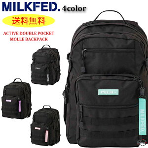 K㗝X MILKFED. ACTIVE DOUBLE POCKET MOLLE BACKPACK 103224053008 ANeBu_u|Pbg [obNpbN bN ʊw Z w [ @\ e ΂ Y fB[X ~NtFh