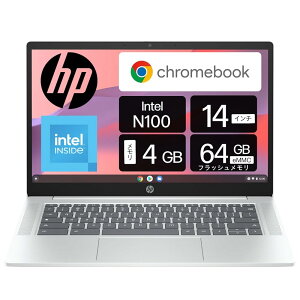 HP Chromebook 14a 2024Nf Ce Intel N100vZbT[ 4GB 64GBeMMC Wi-Fi6E fAXs[J[ {z obNCgL[{[h 92fWebJ OCV[Vo[