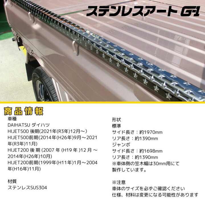 楽天市場】軽トラ 荷台 ハイゼット プロテクター ガード ダイハツ 鏡面 
