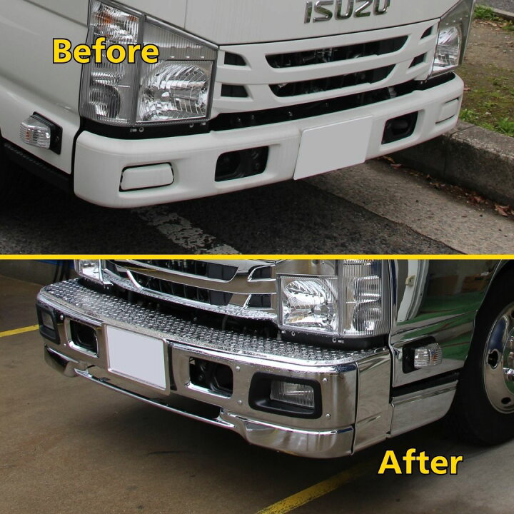 楽天市場】ISUZU 前出し バンパー ステンレス 3点セット 07 エルフ 天 