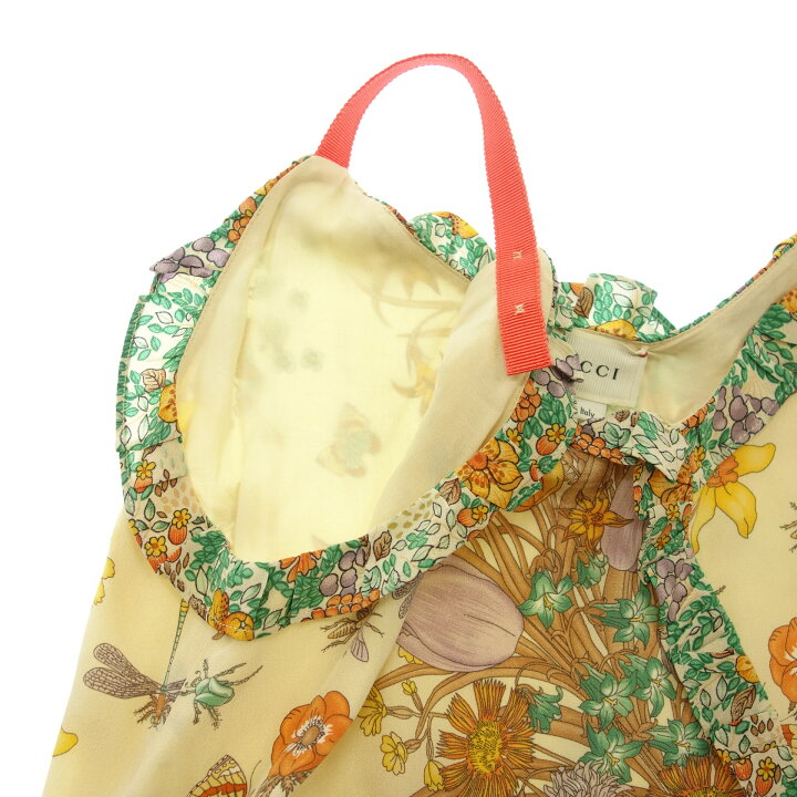 楽天市場】グッチ キャミソールワンピース フローラ 昆虫 花柄 シルク 
