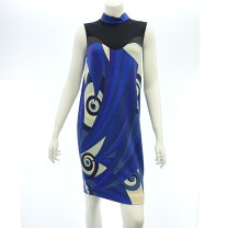 EMILIO PUCCI 幾何学模様 ノースリーブミニワンピース イタリア製