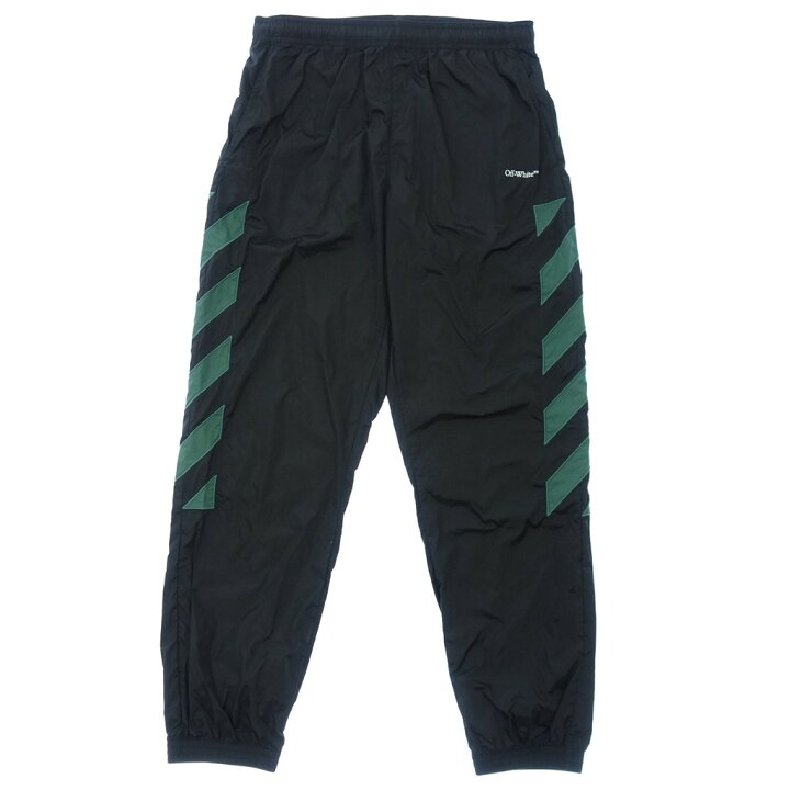 楽天市場】Off-White オフホワイト ナイロン パンツ ジャージ L 黒×緑 