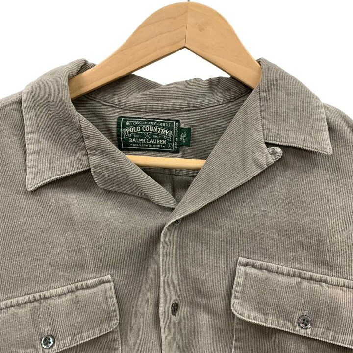 楽天市場】ポロ カントリー シャツ オープンカラーコーデュロイ  
