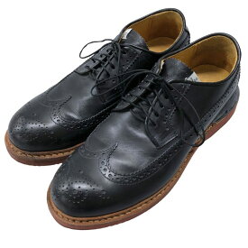 ビズビム レザーシューズ ウイングチップ サイズ9 ネイビー visvim 約27.0cm【AFC9】【中古】