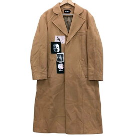 ミスベイブ チェスターコート ロング丈 ウール パッチ デザイン ワッペン キャメル メンズ サイズL MISBHV【AFA24】【中古】