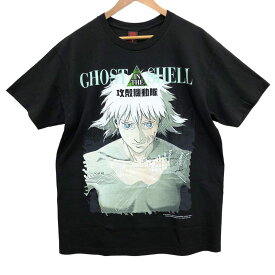 ギークスルール 攻殻機動隊 Tシャツ プリント 草薙素子 アニメ マンガ イラスト デザイン ブラック メンズ サイズL GEEKS RULE GHOST IN THE SHELL【AFB28】【中古】