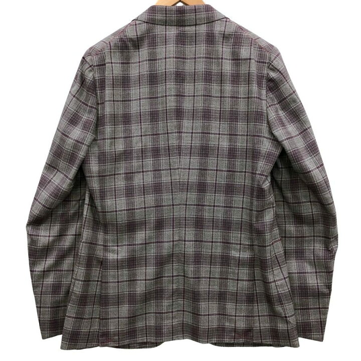 イタリア製 ISAIA ジップアップ チェック 長袖 コットンニット 