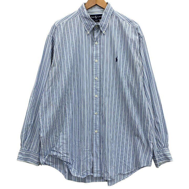 楽天市場】ラルフローレン 90S ストライプシャツ ブルー系 メンズ  