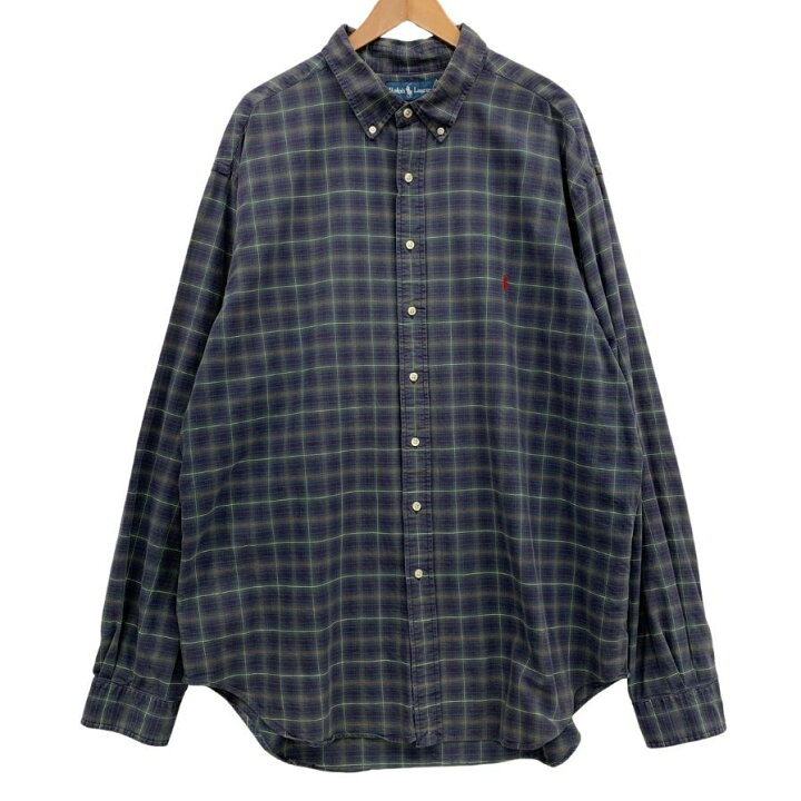 楽天市場】ラルフローレン 90S チェックシャツ パープル系 メンズ  