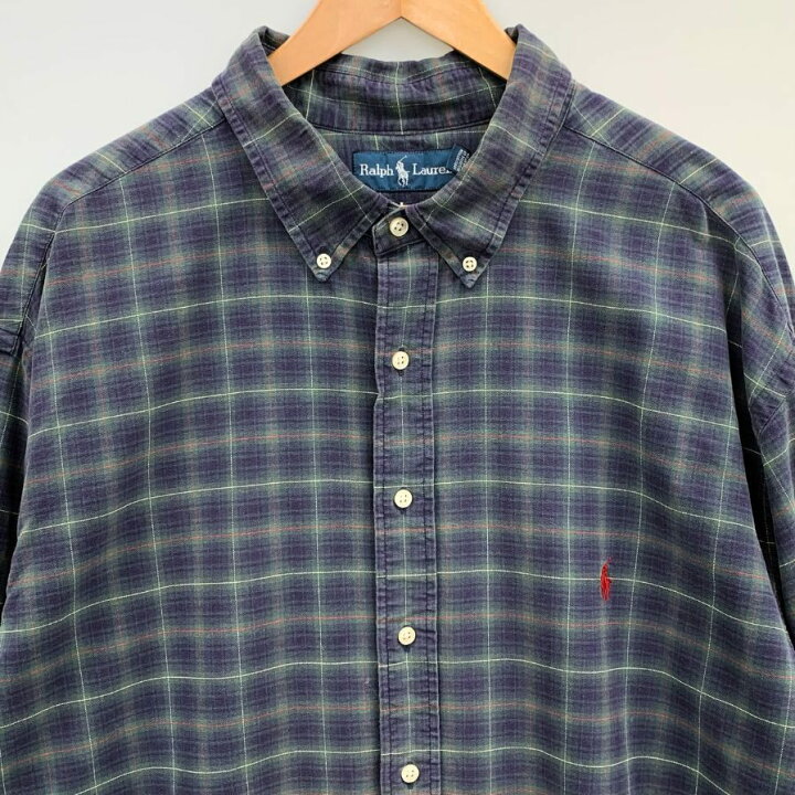 楽天市場】ラルフローレン 90S チェックシャツ パープル系 メンズ  