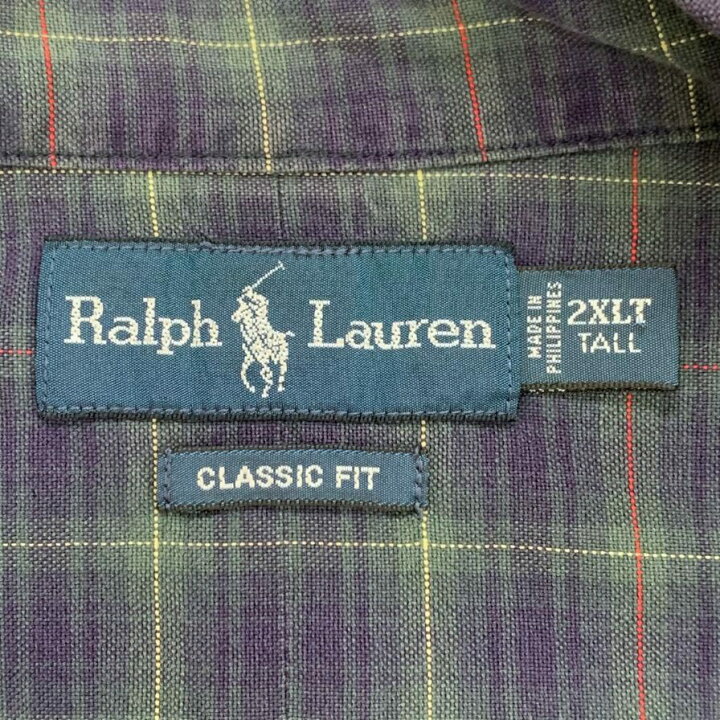 楽天市場】ラルフローレン 90S チェックシャツ パープル系 メンズ  