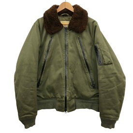 モニタリー アウター ミリタリージャケット B-15 キャンバス 止水ジップ メンズ サイズ42 カーキ系 monitaly【AFA13】【中古】