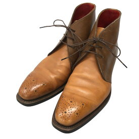 シェットランドフォックス チャッカブーツ 3076 コンビ グラスゴーシリーズ ブラウン メンズ サイズUK7 SHETLANDFOX 約25.5cm【AFD3】【中古】