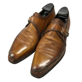 ベルルッティ カリグラフィー シングルモンク サイズ 8 ブラウン BERLUTI ビジネスシューズ 約26.5cm【LA】【中古】