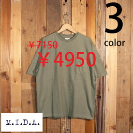 ミダ M.I.D.A 半袖 クルーネック Tシャツ 丸胴 ヘビーオンス セール M212501