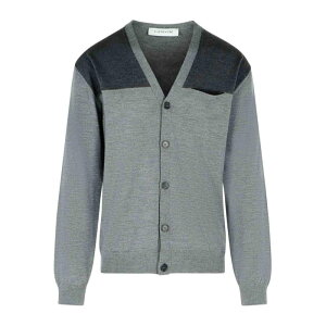 LANVIN �����o�� �����Y �j�b�g�E�Z�[�^�[�E�J�[�f�B�K�� RMCA0014K073H251411 Grey Wool Cardigan Grey M L �y���������E�֐ō��z