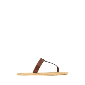 Saint Laurent �T�����[���� ���f�B�[�X �T���_�� 869729DWEDD6036 Brown leather Babylone thong slippers Brown 36 37 38 38.5 39 40 41 �y���������E�֐ō��z