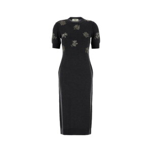 FENDI �t�F���f�B ���f�B�[�X �����s�[�X�E�h���X�E�I�[���C������ FZDD33ATPRF1RXE Charcoal stretch wool dress Grey 40 42 �y���������E�֐ō��z
