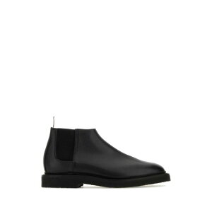 Thom Browne �g���E�u���E�� �����Y �u�[�c MFB224B06257001 Black leather ankle boots Black 7 7.5 8 8.5 9 10 �y���������E�֐ō��z