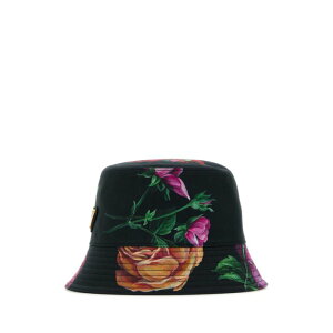 Prada �v���_ ���f�B�[�X �X�q 1HC1372C1TF0002 Printed cotton bucket hat Printed S M �y���������E�֐ō��z
