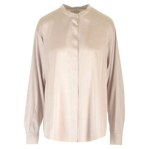 forte_forte �t�H���e �t�H���e ���f�B�[�X �V���c�E�u���E�X 12885F46A7023 stretch heavy satin silk collar shirt perla Rose 0 2 3 �y���������E�֐ō��z