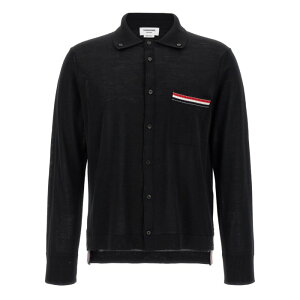 �g���E�u���E�� Thom Browne 'Button Down' cardigan MKL007BY1051001 Men �j�b�g�E�Z�[�^�[�E�J�[�f�B�K�� Black 2 3 4 �y���������E�֐ō��z