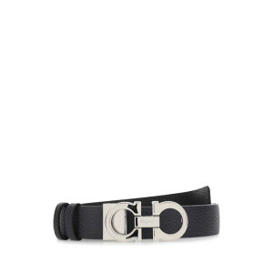 FERRAGAMO �t�F���K�� ���f�B�[�X �x���g�E�T�X�y���_�[ 23A565674261MIRTONERO Midnight blue leather reversible belt Blue 95 100 70 75 80 85 90 �y���������E�֐ō��z