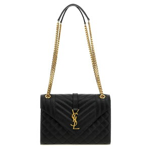 Saint Laurent �T�����[���� ���f�B�[�X �n���h�o�b�O�E�V�����_�[�o�b�O 600185BOW911000 'Envelope' medium shoulder bag Black onesize �y���������E�֐ō��z