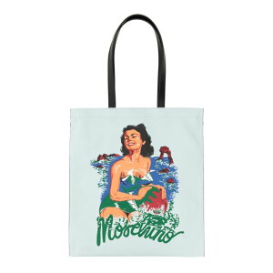 MOSCHINO ���X�L�[�m �����Y �n���h�o�b�O�E�V�����_�[�o�b�O 744682131339 HAWAIIAN PRINT TOTE BAG AZURE onesize �y���������E�֐ō��z