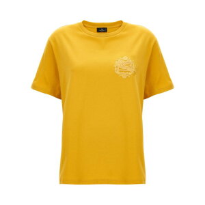 ETRO �G�g�� ���f�B�[�X T�V���c�E�J�b�g�\�[ WRJB0006AC036A0968 Logo T-shirt Yellow L M S XS �y���������E�֐ō��z