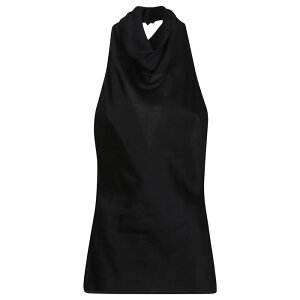 Balmain �o���}�� ���f�B�[�X �^���N�g�b�v�E�L���~�\�[�� FF1AE165SE940PA HALTERNECK CREPE SATIN TOP 0PA NOIR 38 40 36 �y���������E�֐ō��z