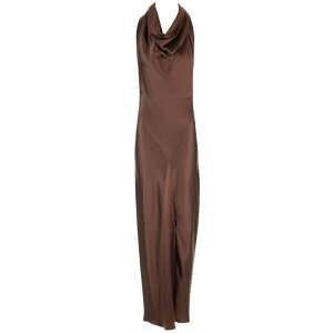 LOEWE ���G�x ���f�B�[�X �����s�[�X�E�h���X�E�I�[���C������ S540Y09XMS3606 Long scarf dress in silk satin Brown FR36 FR38 FR30 FR32 FR34 FR40 FR42 FR44 FR46 FR48 FR50 FR52 FR54 36 38 �y���������E�֐ō��z