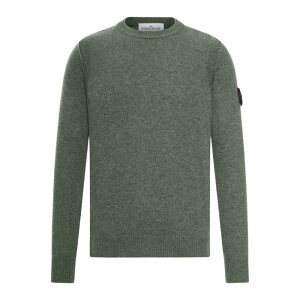 STONE ISLAND Xg[ACh Y jbgEZ[^[EJ[fBK K2S155100072S00A3V0054 MELANGE EFFECT SWEATER WITH COMPASS LOGO Green L M S XL 2XL yE֐ōz