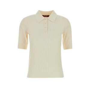 Max Mara Studio �}�b�N�X�}�[�� �X�e���f�B�I ���f�B�[�X �|���V���c 2616361031600001 Ivory viscose blend Oscuri polo shirt White M L XL �y���������E�֐ō��z