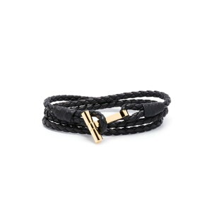 TOM FORD �g���t�H�[�h �����Y �u���X���b�g JM005ICL002G1N001 BRAIDED T-LOGO BRACELET 1N001 BLACK L M 3XS �y���������E�֐ō��z