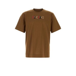 FENDI �t�F���f�B �����Y T�V���c�E�J�b�g�\�[ FY0936AOZ3F0QB3 Biscuit cotton t-shirt Camel L M S XL �y���������E�֐ō��z