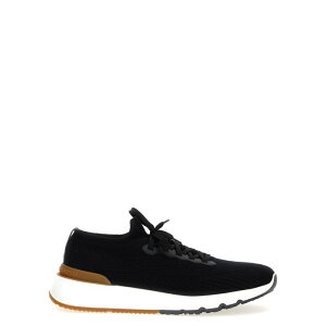 Brunello Cucinelli �u���l���E�N�`�l�� �����Y �X�j�[�J�[ MZUPMB0252CIK10 Knitted sneakers Black IT40 IT41 IT42 IT43 IT44 IT45 41 42 43 44 45 40 �y���������E�֐ō��z