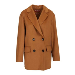Max Mara Studio �}�b�N�X�}�[�� �X�e���f�B�I ���f�B�[�X �R�[�g 2616081051600666012 Caban in wool and silk Brown IT34 IT36 IT38 IT40 IT42 IT44 IT46 IT48 IT50 IT52 IT54 �y���������E�֐ō��z