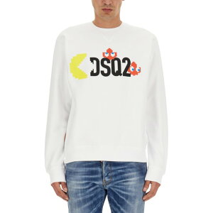 Dsquared2 �f�B�[�X�N�G�A�[�h �����Y �X�E�F�b�g�E�t�[�f�B�[ S71GU0638S25516100 DSQUARED X PAC-MAN SWEATSHIRT WHITE S M L �y���������E�֐ō��z