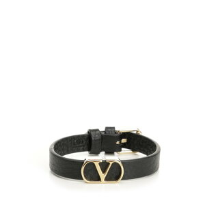 Valentino Garavani @eBm Y uXbg 7Y2J0X63NTP0NO Vlogo signature leather bracelet Black onesize IT0 yE֐ōz
