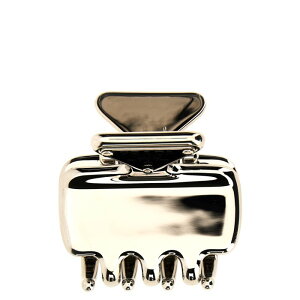 Prada �v���_ ���f�B�[�X �w�b�h�A�N�Z�T���[ 1IF0872BA6F0276 Logo hair clip Silver onesize �y���������E�֐ō��z