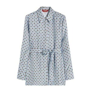 Max Mara Studio �}�b�N�X�}�[�� �X�e���f�B�I ���f�B�[�X �V���c�E�u���E�X 2526196021600002 Boccale Printed Silk Shirt By Blue 48 40 44 42 �y���������E�֐ō��z