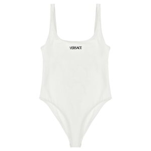 VERSACE ���F���T�[�`�F ���f�B�[�X �X�C���E�F�A 10231621A171521W010 'Versace Logo' one-piece swimsuit White 1 2 3 4 �y���������E�֐ō��z