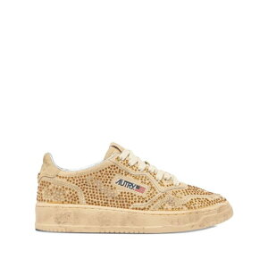AUTRY �I�[�g���[ ���f�B�[�X �X�j�[�J�[ AULWNA03STRASS MEDALIST LOW SNEAKERS IN BRONZE SUEDE WITH CRYSTAL MICRO RHINESTONES STRASS COOKIES 36 37 38 39 40 41 �y���������E�֐ō��z