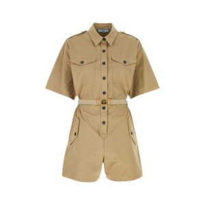 【楽天お買い物マラソン 最大80%OFF+P2倍】Prada プラダ レディース ワンピース・ドレス・オールインワン P293HTSOOO14WQF0241 Khaki cotton jumpsuit Green 36 38 40 【送料無料・関税込】
