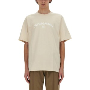 Dolce & Gabbana �h���`�F�K�b�o�[�i �����Y T�V���c�E�J�b�g�\�[ G8PN9TG7M3KM3946 T-SHIRT WITH LOGO BEIGE 46 50 48 52 �y���������E�֐ō��z