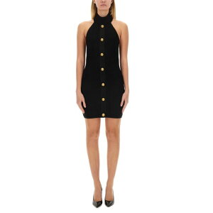 Balmain �o���}�� ���f�B�[�X �����s�[�X�E�h���X�E�I�[���C������ DF0R3236KH580PA MINI VICHY DRESS BLACK 38 40 36 �y���������E�֐ō��z